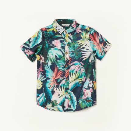FAME FOREVER Tropical Print Shirt