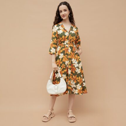 COLOUR ME Floral Print Shirt Dress